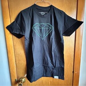 Diamond Supply Co. Teal Diamond Graphic Logo Black Size L T-Shirt Top NWT!